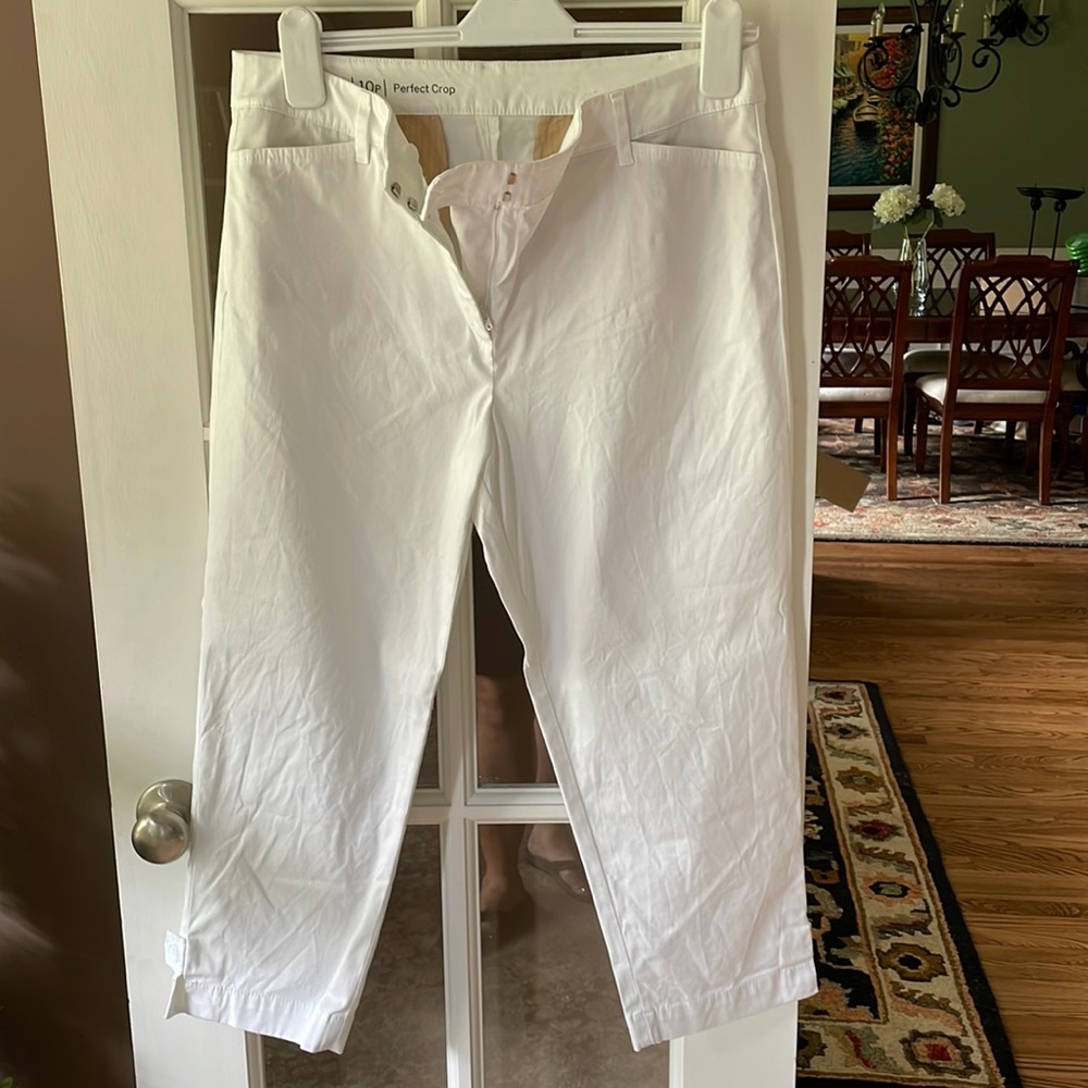 Talbots white perfect crops